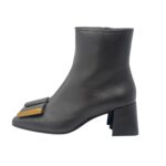 Bottines Roberto Festa en cuir marron foncé à talon de 6 cm, réf. Vala - Image 4