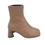 Tronchetto Halmanera in Pelle Tortora Tacco 8 cm art. Dotty 16 Baron Brownie