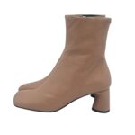 Tronchetto Halmanera in Pelle Tortora Tacco 8 cm art. Dotty 16 Baron Brownie - immagine 4