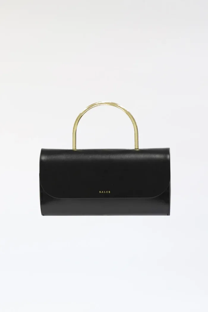 Borsa a Mano Piccola Salce Nera art. Pitus Medium Metal Black, foto 1 di 4