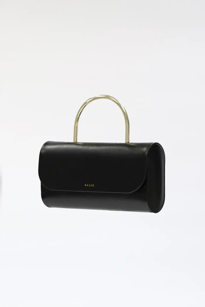 Borsa a Mano Piccola Salce Nera art. Pitus Medium Metal Black, foto 2 di 4