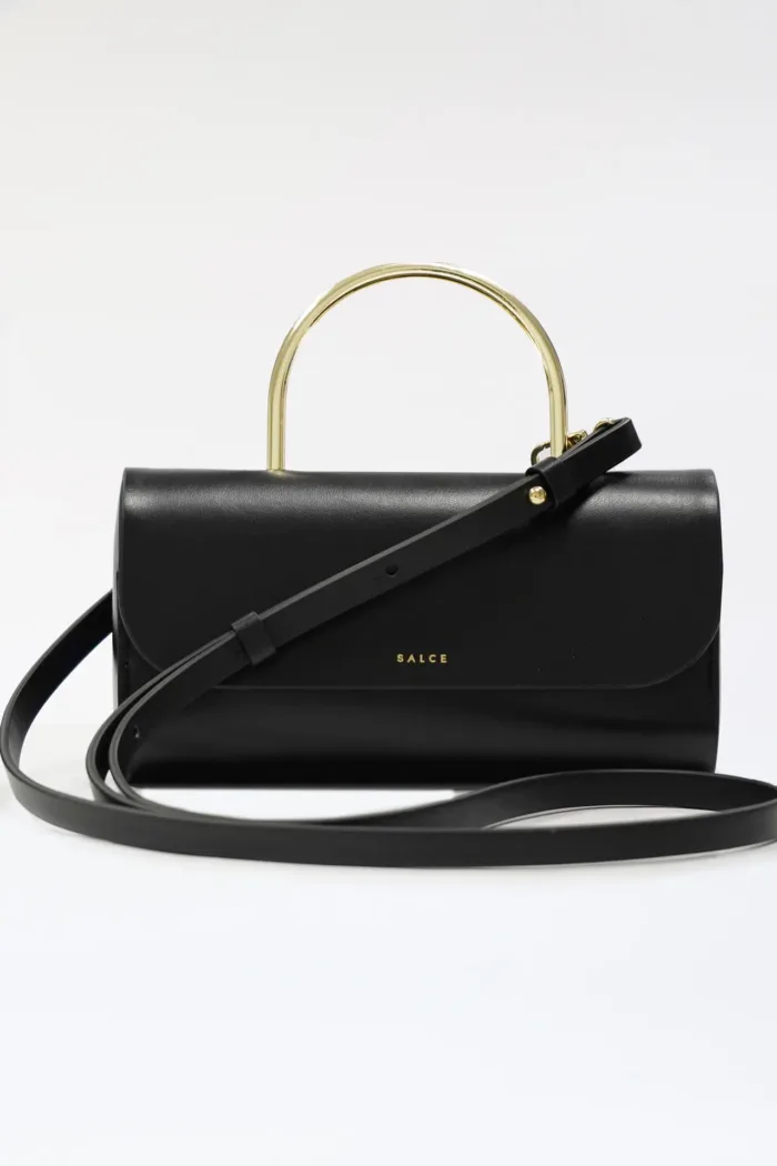 Borsa a Mano Piccola Salce Nera art. Pitus Medium Metal Black, foto 3 di 4
