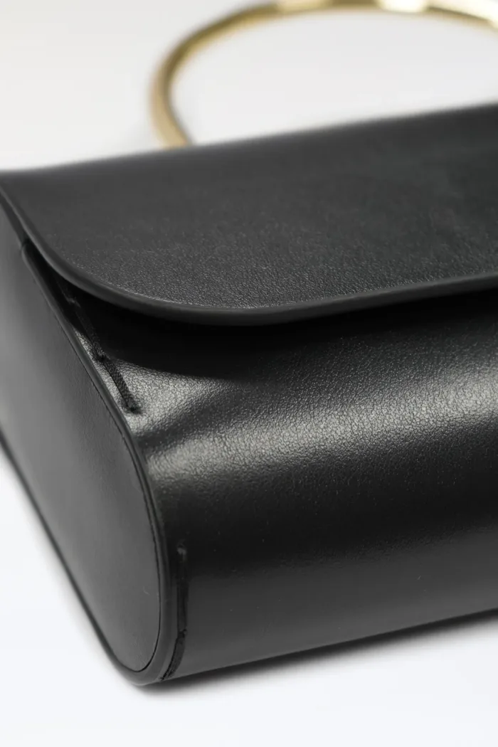 Borsa a Mano Piccola Salce Nera art. Pitus Medium Metal Black, foto 4 di 4