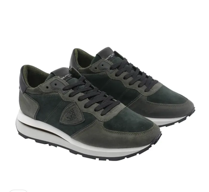 Sneakers Uomo Philippe Model Tropez Haute In Camoscio Verde cod. TKLU DF02, foto 2 di 4