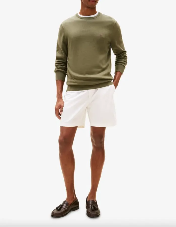 Maglioncino Girocollo in Cotone Uomo Tommy Hilfiger Verde art. MW0MW39999 PLI, foto 3 di 4
