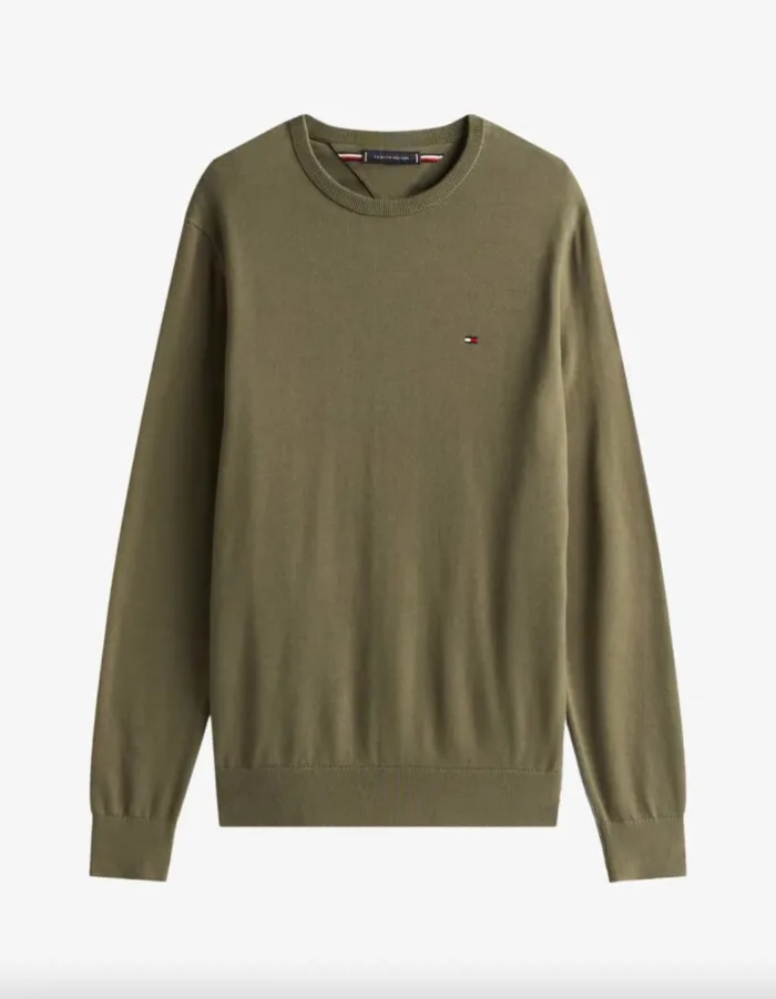 Maglioncino Girocollo in Cotone Uomo Tommy Hilfiger Verde art. MW0MW39999 PLI, foto 2 di 4