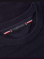 Maglioncino Girocollo in Cotone Garzato e Tramato Uomo Tommy Hilfiger Blu art. MW0MW39535 DW5 - immagine 2