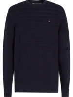 Maglioncino Girocollo in Cotone Garzato e Tramato Uomo Tommy Hilfiger Blu art. MW0MW39535 DW5
