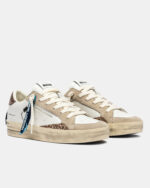 Sneaker Donna Crime London SK8 Deluxe in Pelle Bianca e Camoscio Beige art. 25100AA8.10 - immagine 2