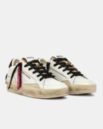 Sneaker Donna Crime London SK8 Deluxe Wedge in Pelle Bianca e Glitter Oro art. 25192AA8.10 - immagine 2