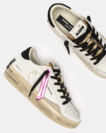 Sneaker Donna Crime London SK8 Deluxe Wedge in Pelle Bianca e Glitter Oro art. 25192AA8.10 - immagine 4