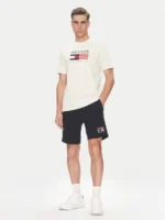 T-shirt Uomo Tommy Hilfiger Avorio con Bandiera Frontale art. MW0MW39843 Z00 - immagine 2