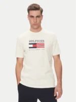 T-shirt Uomo Tommy Hilfiger Avorio con Bandiera Frontale art. MW0MW39843 Z00