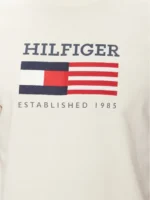 T-shirt Uomo Tommy Hilfiger Avorio con Bandiera Frontale art. MW0MW39843 Z00 - immagine 4