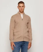 Maglione Con Treccie e Zip Uomo In Cotone Tommy Hilfiger Beige art. MW0MW40440 AFE