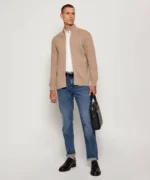Maglione Con Treccie e Zip Uomo In Cotone Tommy Hilfiger Beige art. MW0MW40440 AFE - immagine 2