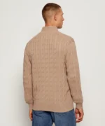 Maglione Con Treccie e Zip Uomo In Cotone Tommy Hilfiger Beige art. MW0MW40440 AFE - immagine 3