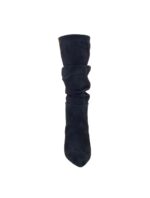 Tronchetto Via Roma 15 mezza gamba tacco h 8,5 cm V Dorata in Camoscio Nero Arricchiato art 4241 - immagine 3