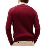 Maglione Girocollo a Costine Uomo In Cotone e Cashmere Tommy Hilfiger Bordeaux art. MW0MW40449 VLP - immagine 2