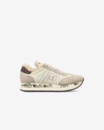 Sneakers Premiata Donna in Camoscio Beige e Imbottitura Interna art. Conny 7689M