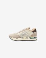 Sneakers Premiata Donna in Camoscio Beige e Imbottitura Interna art. Conny 7689M - immagine 3
