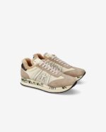 Sneakers Premiata Donna in Camoscio Beige e Imbottitura Interna art. Conny 7689M - immagine 4