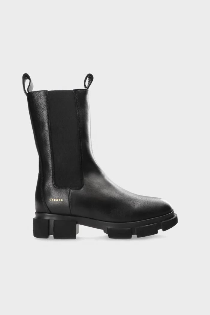 Stivaletto Beatles Copenhagen in Pelle Nera ed Imbottitura Interna H 4,5 cm Art CPH500 Leather Teddy Black, foto 1 di 5
