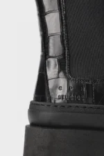 Stivaletto Copenhagen in Pelle Nera Effetto Coccodrillo Art CPH686 H 6,5 cm Croco Leather Black - immagine 3