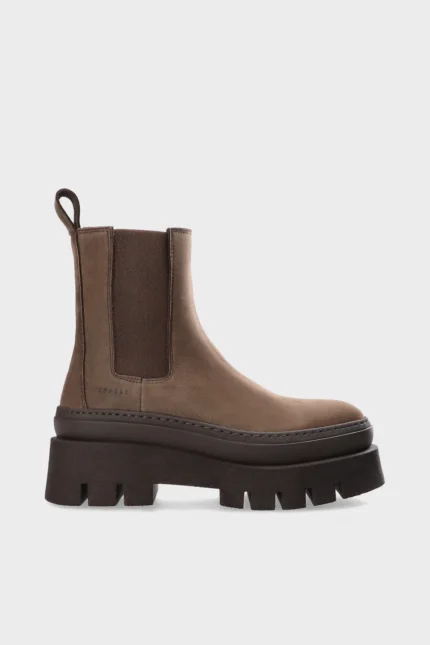Stivaletto Copenhagen in Pelle Marrone Art CPH686  H 6,5 cm Nabuc Chocolate