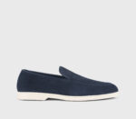 Mocassino Uomo Doucal's In Lino Blu con Fondo Gomma Bianco Art. DU3413NWMAPY824GB00