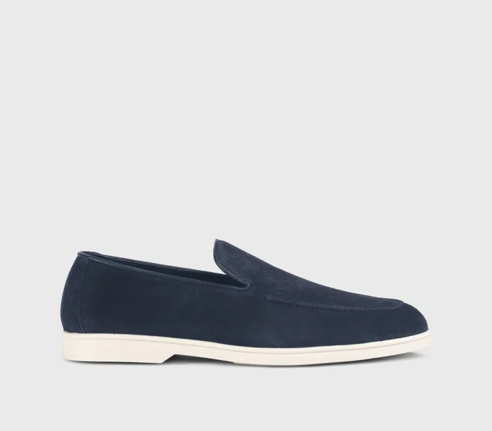 Mocassino Uomo Doucal's In Camoscio Bluette con Fondo Gomma Bianco Art. DU3413NWMAUY009GB02, foto 1 di 1
