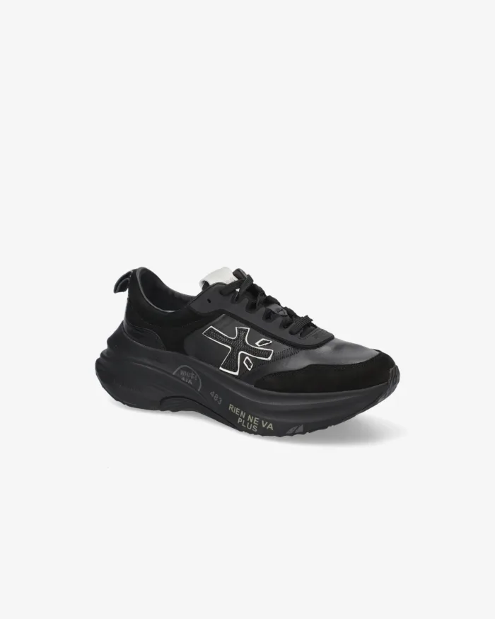 Sneakers Premiata Donna in Pelle e Camoscio Nera art. Hill 7905, foto 2 di 5