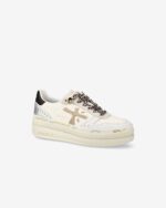 Sneakers Premiata Donna in Pelle Avorio e Dettagli Maculati art. Micol 7751 - immagine 2