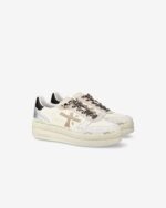 Sneakers Premiata Donna in Pelle Avorio e Dettagli Maculati art. Micol 7751 - immagine 4