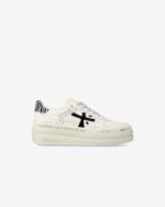Sneakers Premiata Donna in Pelle Avorio e Dettagli Zebrati art. Micol 7752