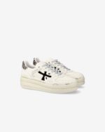 Sneakers Premiata Donna in Pelle Avorio e Dettagli Zebrati art. Micol 7752 - immagine 2