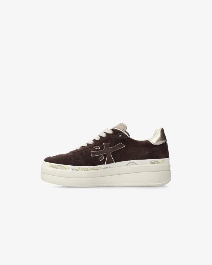 Sneakers Premiata Donna in Camoscio Marrone art. Micol 7894, foto 3 di 4