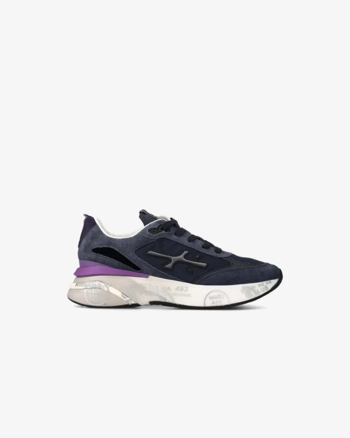 Sneakers Premiata Donna in Nylon e Camoscio Blu art. Moerund 7794, foto 1 di 3
