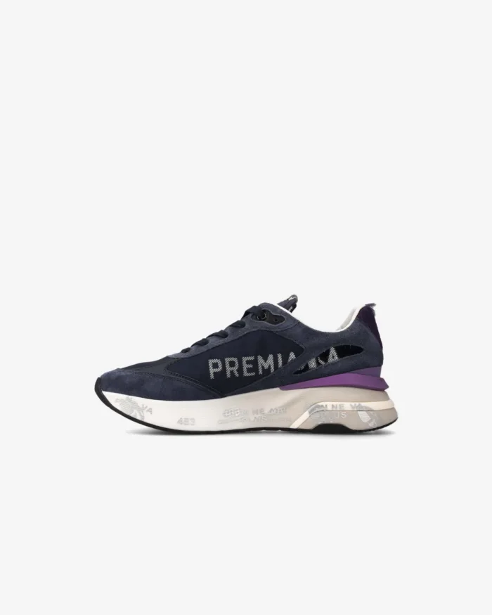 Sneakers Premiata Donna in Nylon e Camoscio Blu art. Moerund 7794, foto 3 di 3