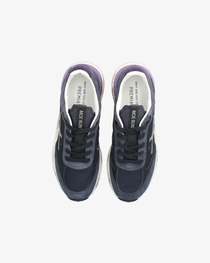 Sneakers Premiata Donna in Nylon e Camoscio Blu art. Moerund 7794, foto 2 di 3
