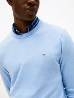 Maglione Girocollo Uomo Cotton Cashmere Tommy Hilfiger Azzurro art. MW0MW28046 DVD - immagine 2
