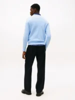 Maglione Girocollo Uomo Cotton Cashmere Tommy Hilfiger Azzurro art. MW0MW28046 DVD - immagine 4