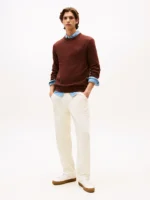 Maglione Girocollo Uomo Cotton Cashmere Tommy Hilfiger Marrone art. MW0MW28046 GS0 - immagine 4
