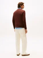 Maglione Girocollo Uomo Cotton Cashmere Tommy Hilfiger Marrone art. MW0MW28046 GS0 - immagine 3