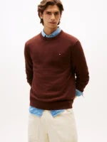 Maglione Girocollo Uomo Cotton Cashmere Tommy Hilfiger Marrone art. MW0MW28046 GS0 - immagine 2