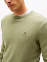 Maglione Girocollo Uomo Cotton Cashmere Tommy Hilfiger Verde Chiaro art. MW0MW28046 L9A - immagine 5