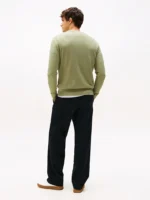 Maglione Girocollo Uomo Cotton Cashmere Tommy Hilfiger Verde Chiaro art. MW0MW28046 L9A - immagine 4