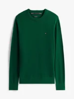 Maglione Girocollo Uomo Cotton Cashmere Tommy Hilfiger Verde Bosco art. MW0MW28046 MQ8