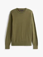 Maglione Girocollo Uomo Cotton Cashmere Tommy Hilfiger Verde Militare art. MW0MW28046 MT1