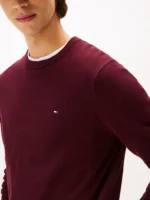 Maglione Girocollo Uomo Cotton Cashmere Tommy Hilfiger Bordeaux art. MW0MW28046 XIH - immagine 4